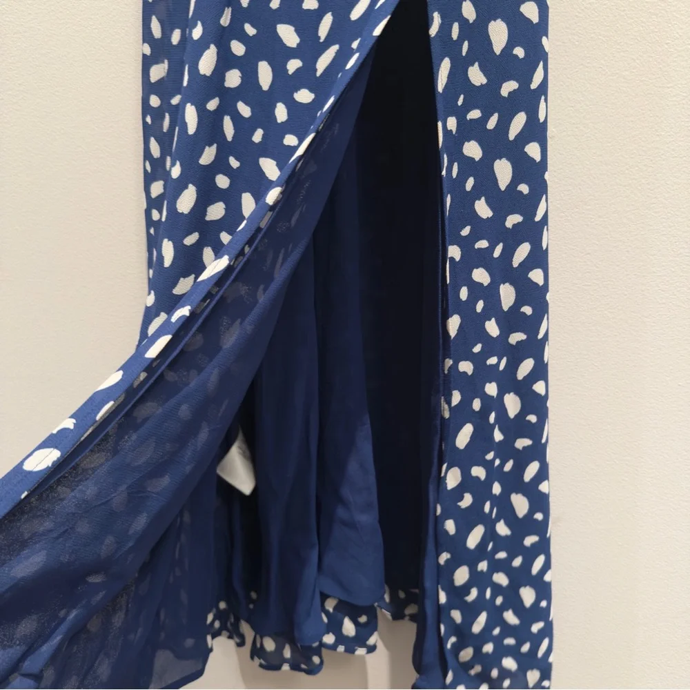 Reformation Juliette Midi Dress Moray Blue Spotted Dress Size 2 Women’s - Picture 7 of 15